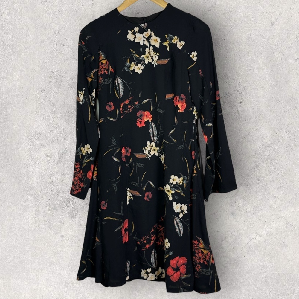NWT Vivienne Hu New York Size 4 Flare Sleeve Floral Dress Black‎ Boho Romantic